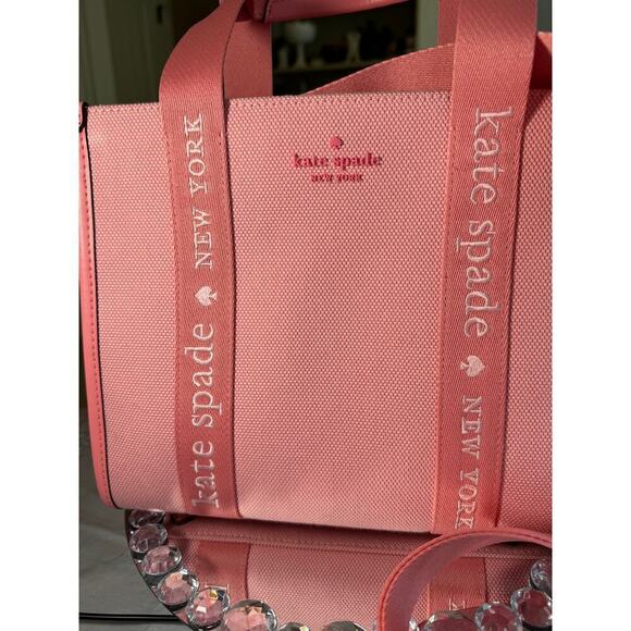 KATE SPADE, NWT, Blossom Pink, Small Canvas Tote/Purse/Crossbody - Picture 3 of 15